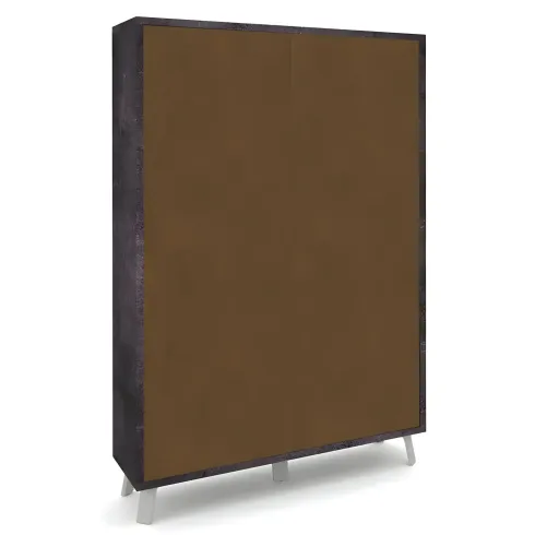 Mobile Soggiorno 4 Ante 108x41x161 cm Nero e Ruggine