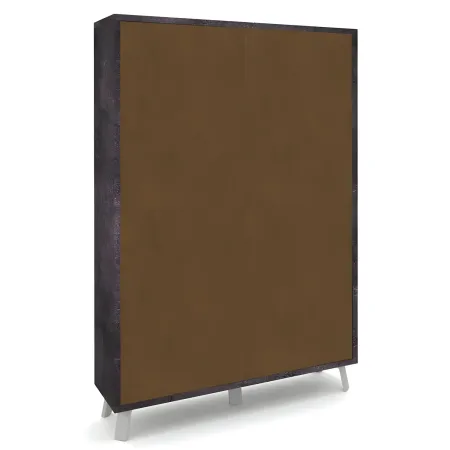 Mobile Soggiorno 4 Ante 108x41x161 cm Nero e Ruggine