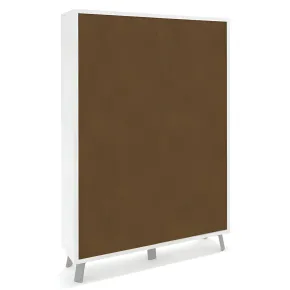 Madia da Soggiorno 4 Ante 108x41x161 cm Bianca e Ruggine