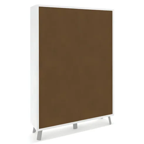 Madia da Soggiorno 4 Ante 108x41x161 cm Bianca e Ruggine
