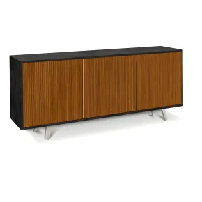 Credenza Soggiorno 3 Ante Push-Pull 177x41x74 cm Nero e Rovere