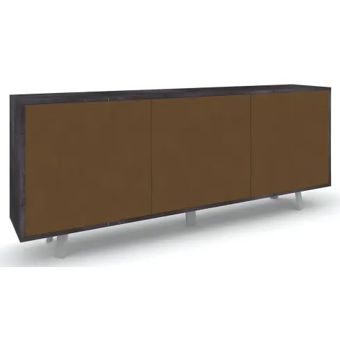 Credenza Soggiorno 3 Ante Push-Pull 177x41x74 cm Nero e Ruggine