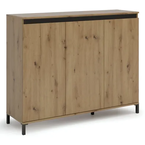 Credenza Soggiorno 3 Ante 138x110 cm Rovere Moderna