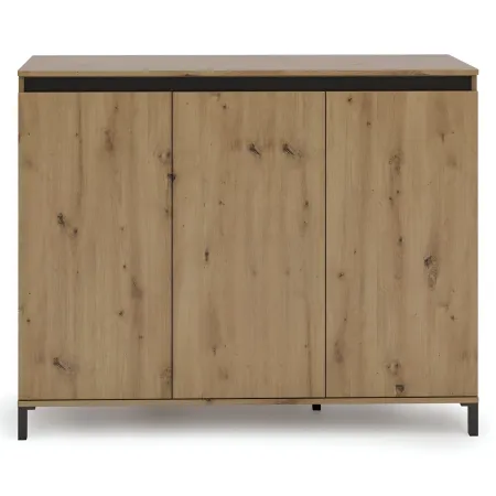 Credenza Soggiorno 3 Ante 138x110 cm Rovere Moderna