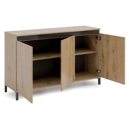 Credenza Soggiorno 3 Ante 138x84 cm Rovere Moderna