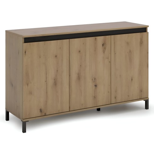 Credenza Soggiorno 3 Ante 138x84 cm Rovere Moderna