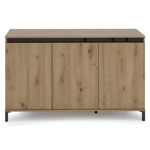Credenza Soggiorno 3 Ante 138x84 cm Rovere Moderna