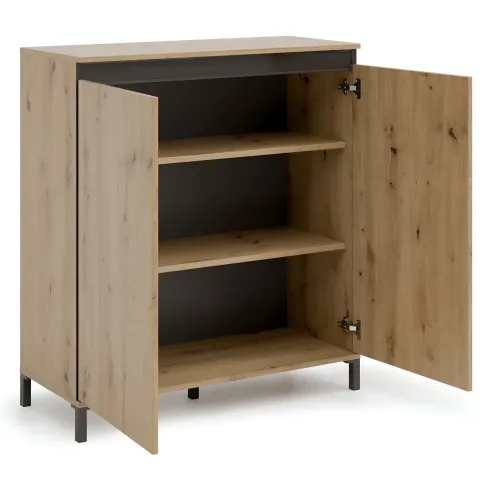 Credenza Soggiorno 2 Ante 100x110 cm Finitura in Rovere