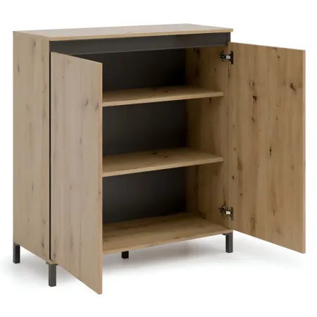 Credenza Soggiorno 2 Ante 100x110 cm Finitura in Rovere