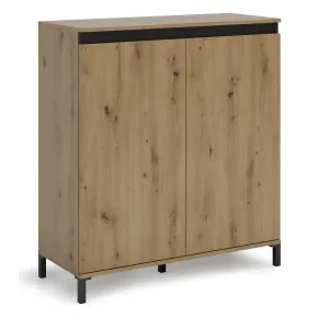 Credenza Soggiorno 2 Ante 100x110 cm Finitura in Rovere