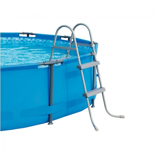 Scaletta per Piscina Fuori Terra 2 Gradini Altezza 84 cm Antiruggine Acciaio