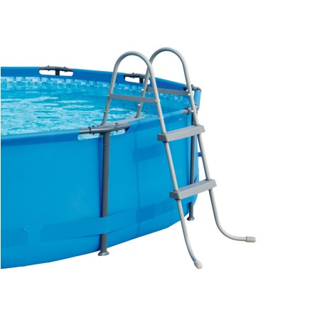 Scaletta per Piscina Fuori Terra 2 Gradini Altezza 84 cm Antiruggine Acciaio