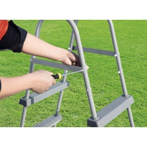 Scaletta per Piscina Fuori Terra 2 Gradini Altezza 84 cm Antiruggine Acciaio 2