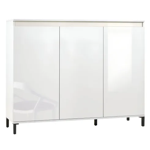 Mobile da Ingresso 138x110 cm Bianco Moderno 3 Ante 4 Ripiani