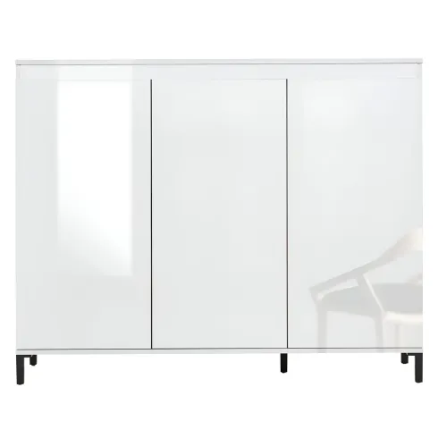 Mobile da Ingresso 138x110 cm Bianco Moderno 3 Ante 4 Ripiani