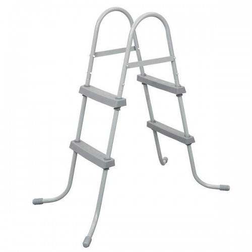 Scaletta per Piscina Fuori Terra 2 Gradini Altezza 84 cm Antiruggine Acciaio