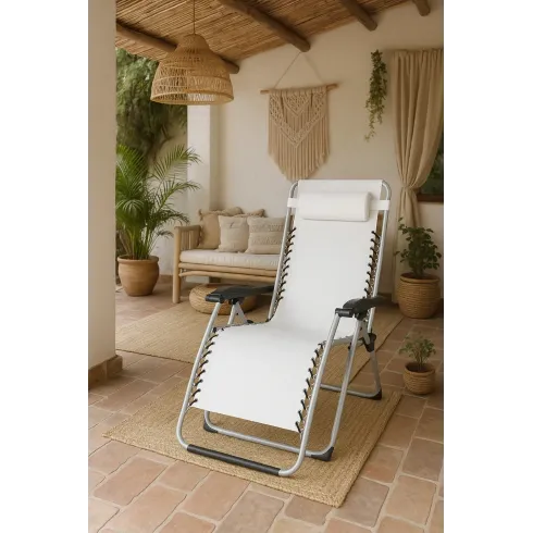 2 Sedie Sdraio da Balcone Esterno colore Ecru | BricoShop24