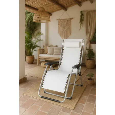 2 Sedie Sdraio da Balcone Esterno colore Ecru | BricoShop24