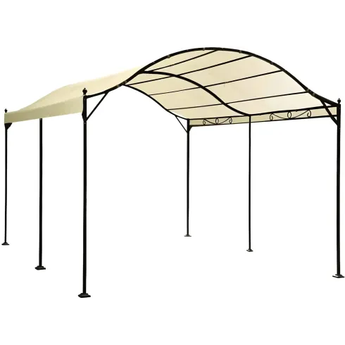 Gazebo da Giardino 3x4 m Ecrù Struttura in Acciaio Rettangolare