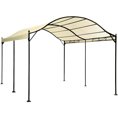 Gazebo da Giardino 3x4 m Ecrù Struttura in Acciaio Rettangolare