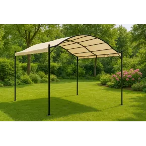 Gazebo da Giardino 3x4 m Ecrù Struttura in Acciaio Rettangolare 2