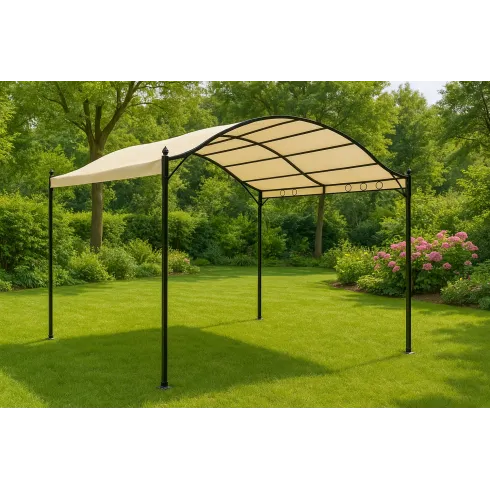 Gazebo da Giardino 3x4 m Ecrù Struttura in Acciaio Rettangolare