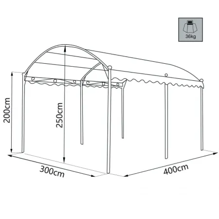 Gazebo da Giardino 3x4 m Ecrù Struttura in Acciaio Rettangolare