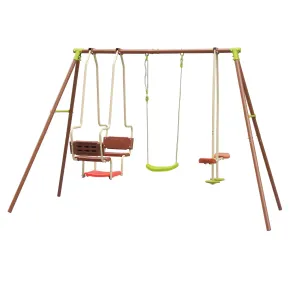 Altalena per Bambini 5 posti da Giardino Struttura in Acciaio