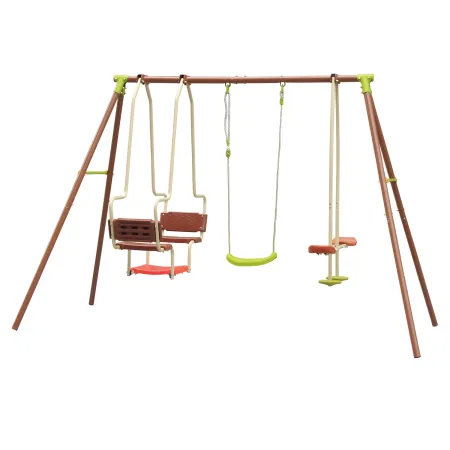 Altalena per Bambini 5 posti da Giardino Struttura in Acciaio