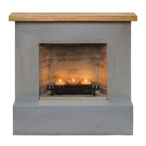 Camino Effetto Cemento a Candele TAGU ZenFlame Rolf Grigio