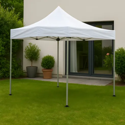 Gazebo da Giardino 3x3 Bianco Pieghevole in Alluminio