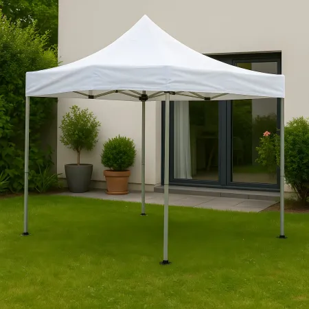 Gazebo da Giardino 3x3 Bianco Pieghevole in Alluminio