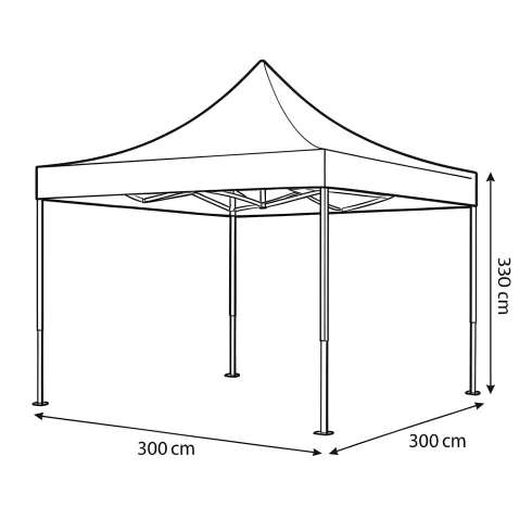 Gazebo da Giardino 3x3 Bianco Pieghevole in Alluminio