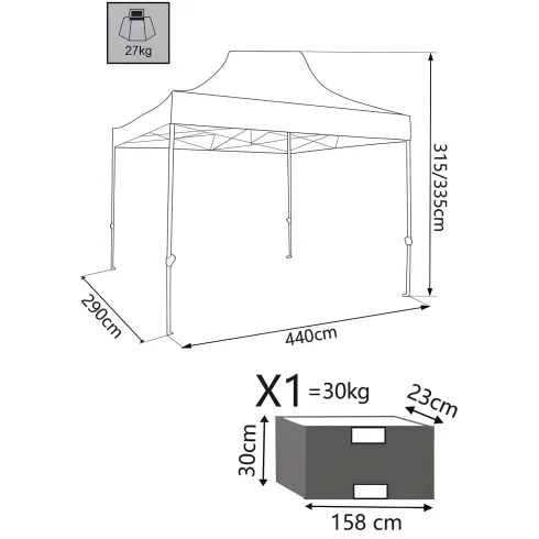 Gazebo da Giardino Pieghevole 3x4,5 Verde in Acciaio Resistente