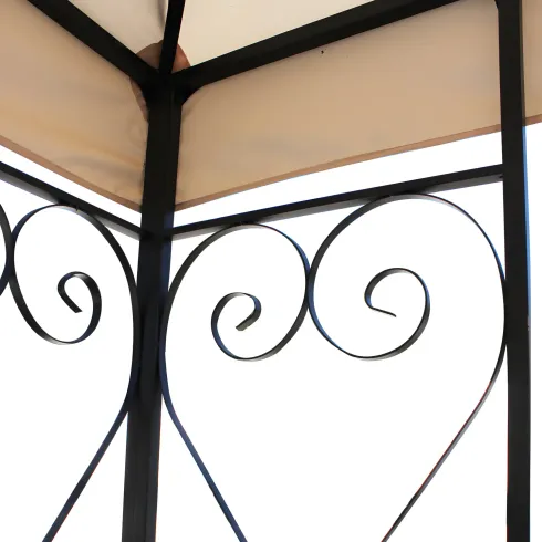 Gazebo da Giardino 3x3 Avorio e Antracite Resistente Elegante