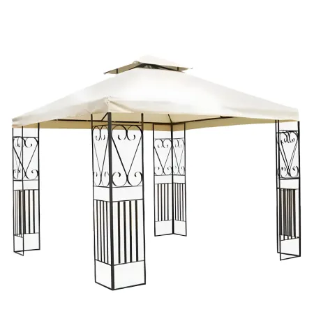 Gazebo da Giardino 3x3 Avorio e Antracite Resistente Elegante