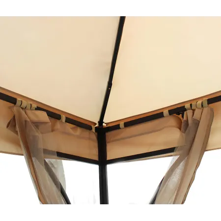 Gazebo da Giardino 3x3 m Struttura Acciaio Telo Ecrù Antivento