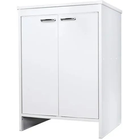 Mobile Bagno 60x50x85 cm PVC 2 Ante Bianco Lavanderia