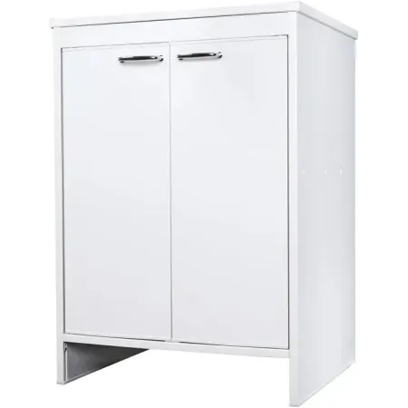 Mobile Bagno 60x50x85 cm PVC 2 Ante Bianco Lavanderia