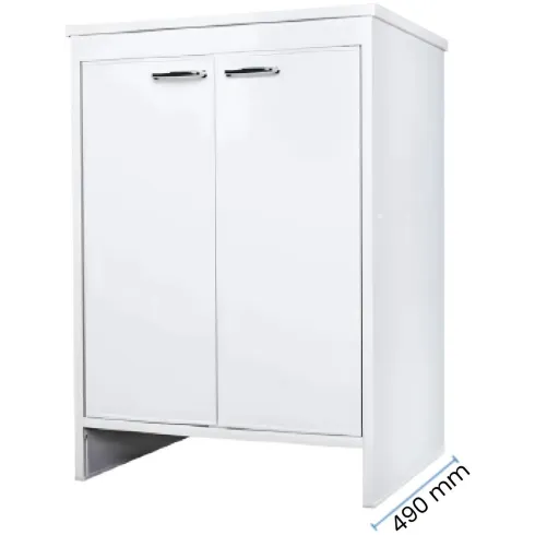 Mobile Bagno 60x50x85 cm PVC 2 Ante Bianco Lavanderia