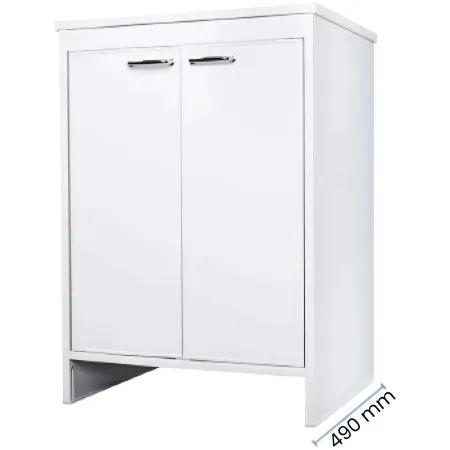 Mobile Bagno 60x50x85 cm PVC 2 Ante Bianco Lavanderia