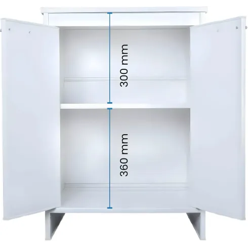 Mobile Bagno 60x50x85 cm PVC 2 Ante Bianco Lavanderia