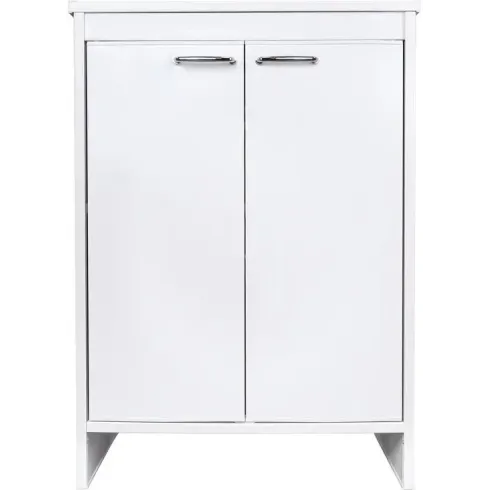 Mobile Bagno 60x50x85 cm PVC 2 Ante Bianco Lavanderia