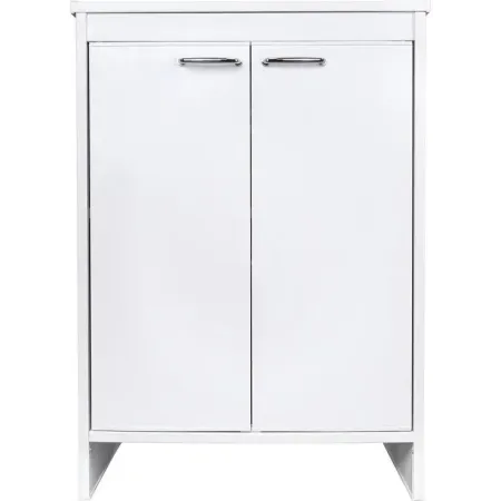 Mobile Bagno 60x50x85 cm PVC 2 Ante Bianco Lavanderia