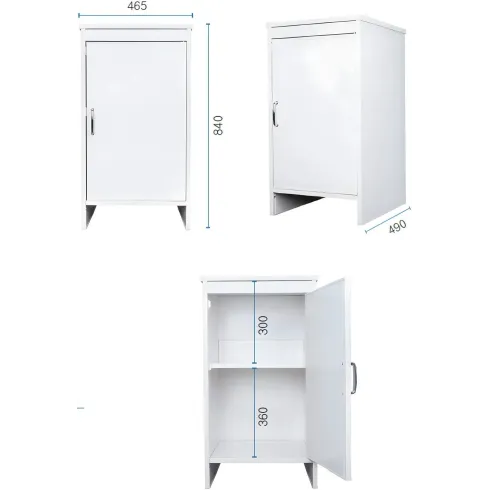 Mobile Lavanderia 46,5x49x84 cm PVC 1 Anta Bianco Salvaspazio