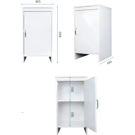 Mobile Lavanderia 46,5x49x84 cm PVC 1 Anta Bianco Salvaspazio