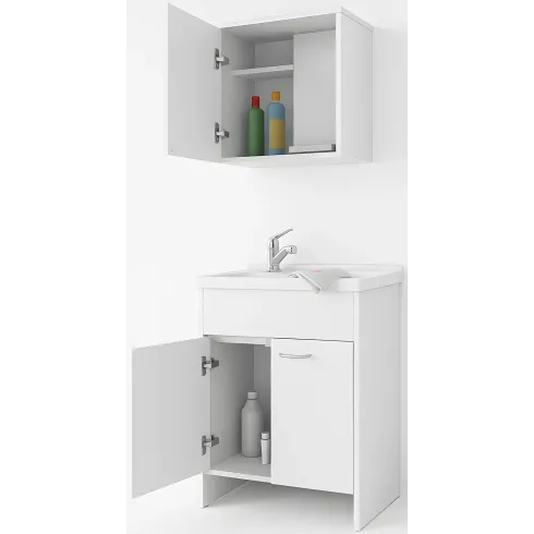 Mobile Lavatoio 60x50x85 cm con Pensile 60x34x52 cm 2 Ante