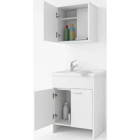 Mobile Lavatoio 60x50x85 cm con Pensile 60x34x52 cm 2 Ante