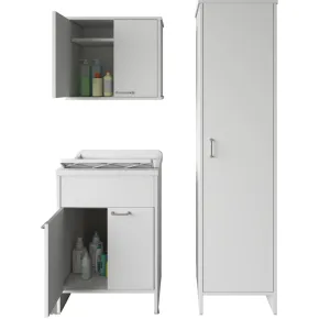 Mobile Lavatoio 2 Ante 60x50x85 Pensile 60x34x52 Colonna 45x50x182 cm