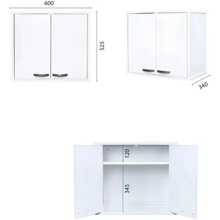 Mobile Lavatoio 2 Ante 60x50x85 Pensile 60x34x52 Colonna 45x50x182 cm